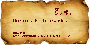 Bugyinszki Alexandra névjegykártya