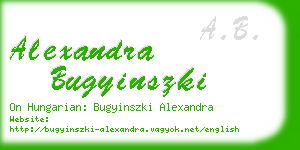 alexandra bugyinszki business card